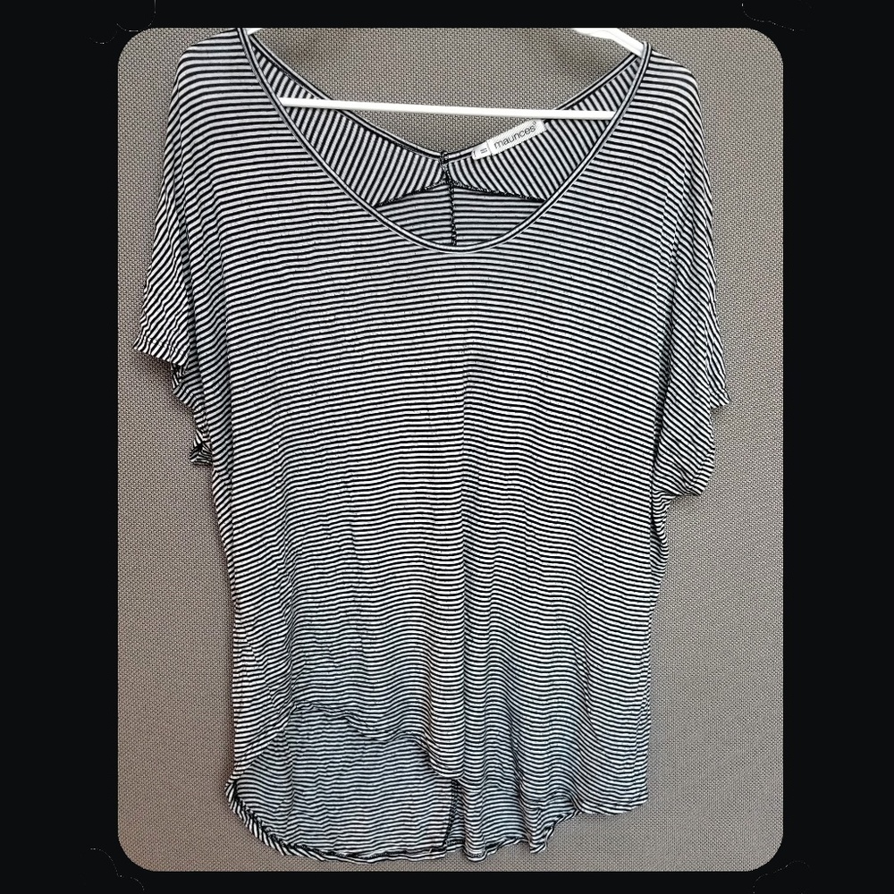 MAURICES Short Sleeve Striped T Shirt